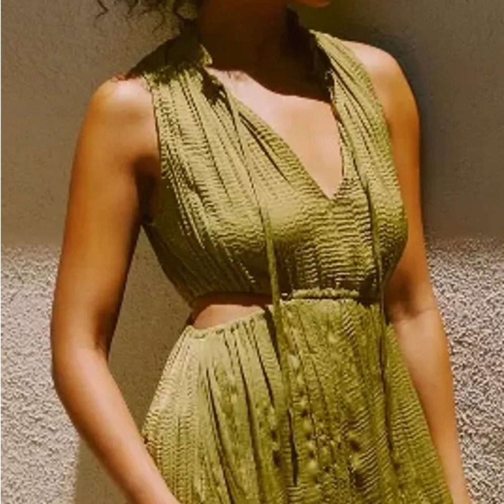 Anthropologie - Sarah Hann Textured Mock-Neck Cutout Dress NWT - Picture 3 of 7